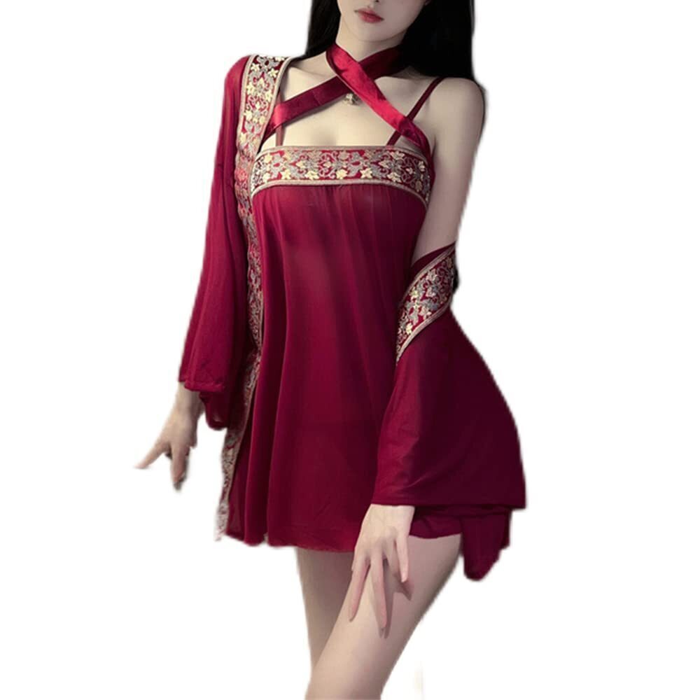 5910 Sexy Chinese Style Perspective Lingerie Cosplay Embroidered Hanfu